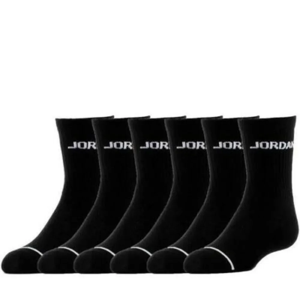 Jordan lightweight Crew Socks (6-pack). Brand New. Kids Size 5y-7y